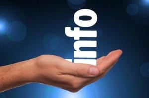 Hand mit Info